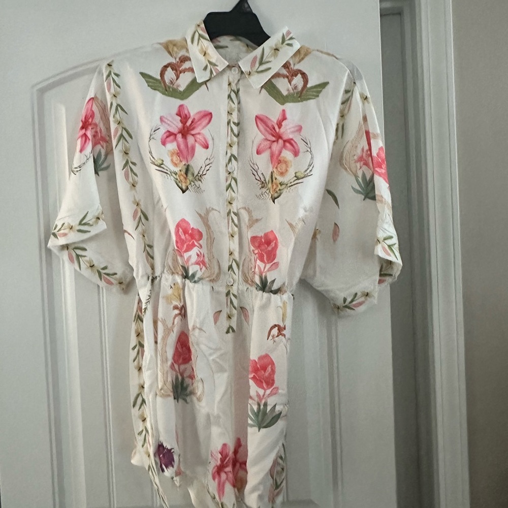 Floral Button-Up Romper